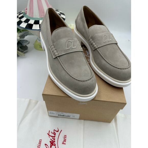 Men\'s Christian Louboutin URBINO monogram suede loafer size 44 made in Italy main image 12